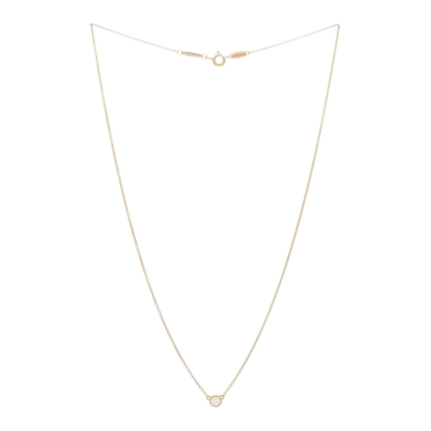 18K Yellow Gold Diamond .19ct Elsa Peretti Diamonds by the Yard Pendant Necklace