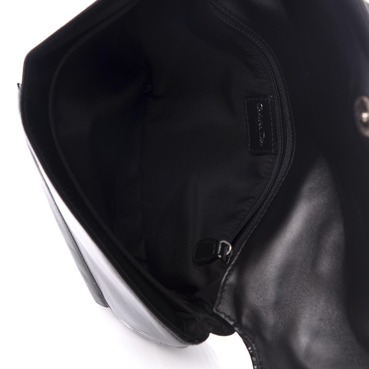 Christian Dior Leather Perforated Trailer Trash Handbag Black 4 of 14