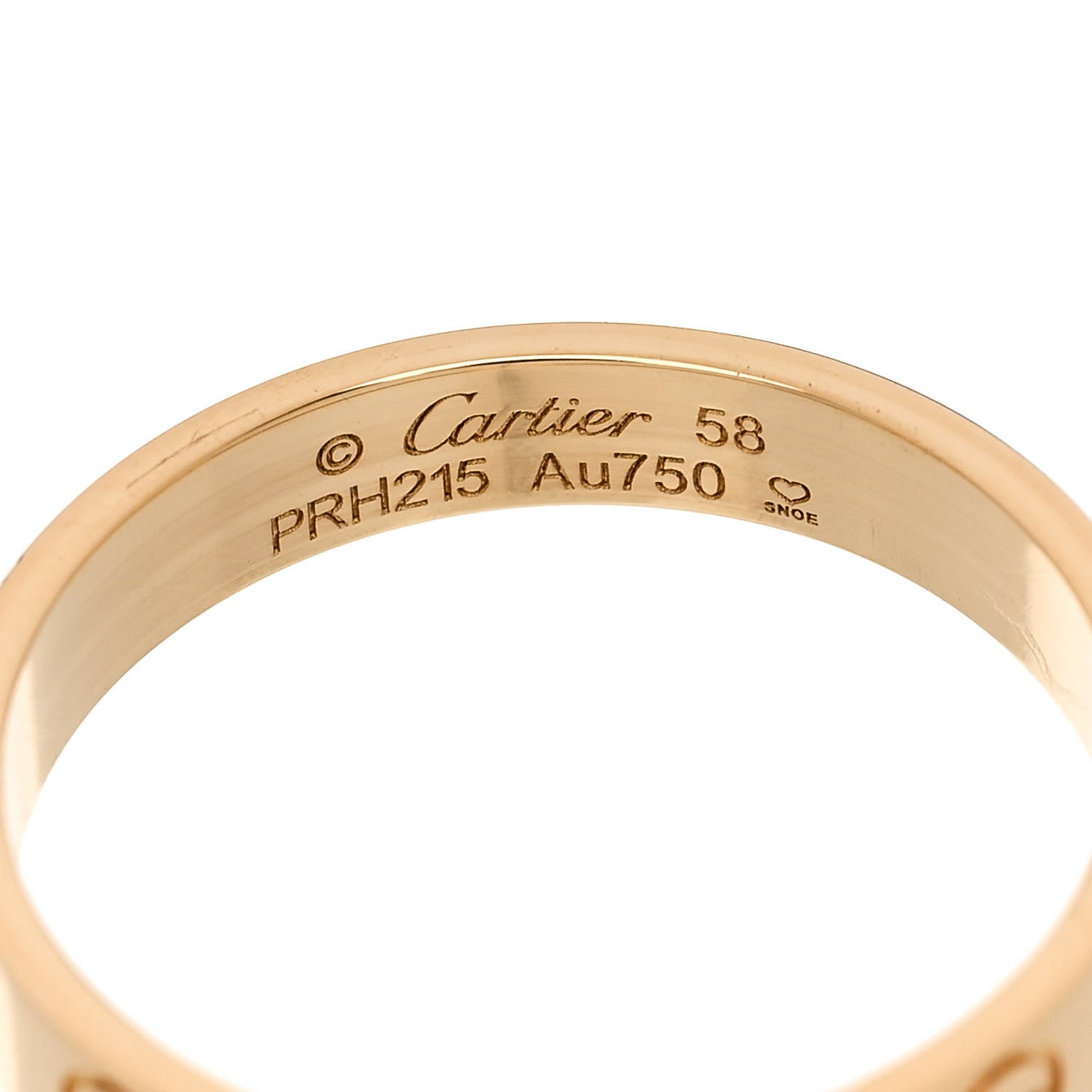 Cartier 18K Yellow Gold 3.5mm LOVE Wedding Band Ring 58 8.5 4 of 5