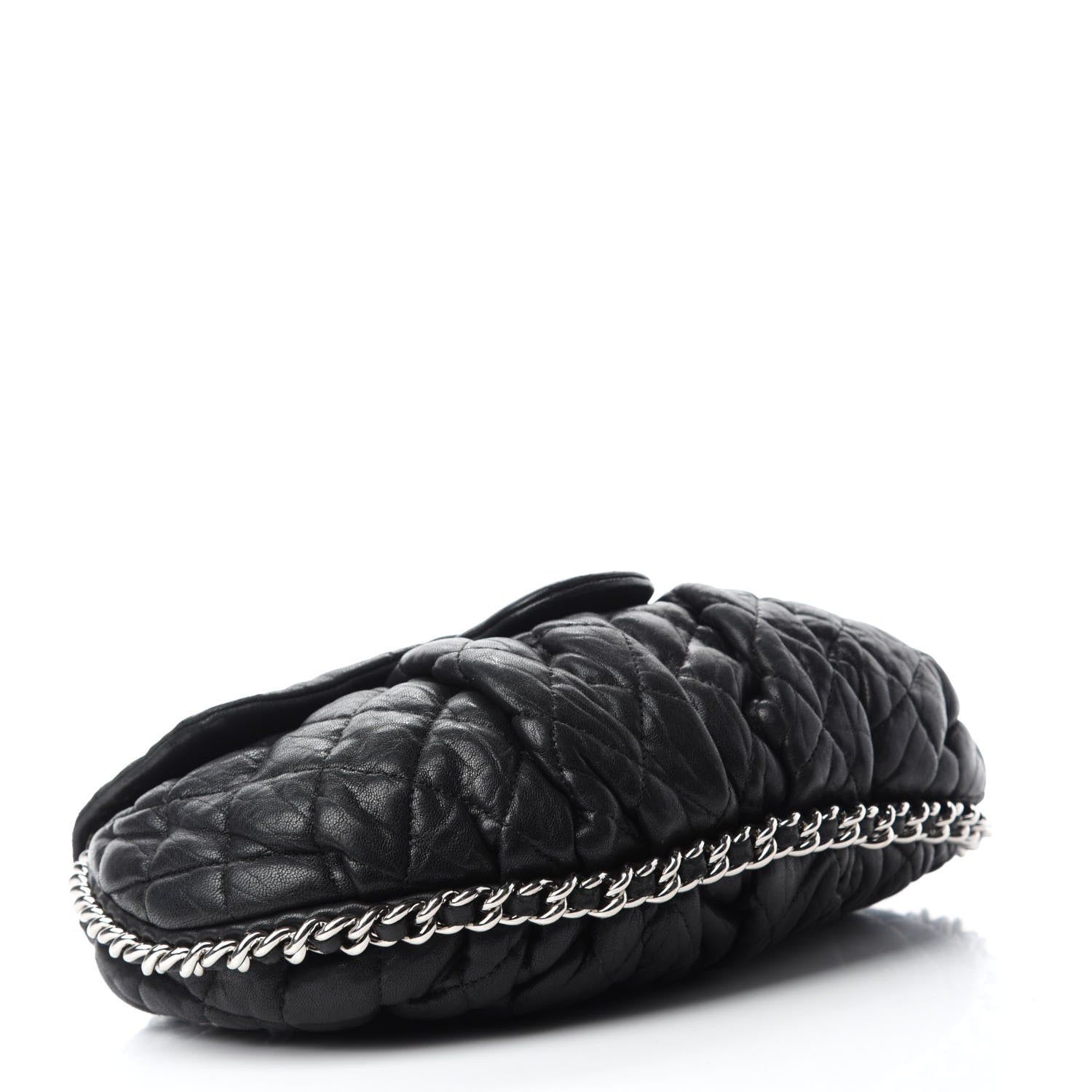 Chanel Washed Lambskin Quilted Medium Chain Around Messenger Black 4 of 12
