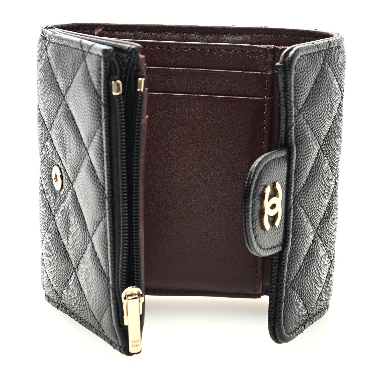 Chanel Caviar Quilted Compact Flap Wallet Black 5 of 7