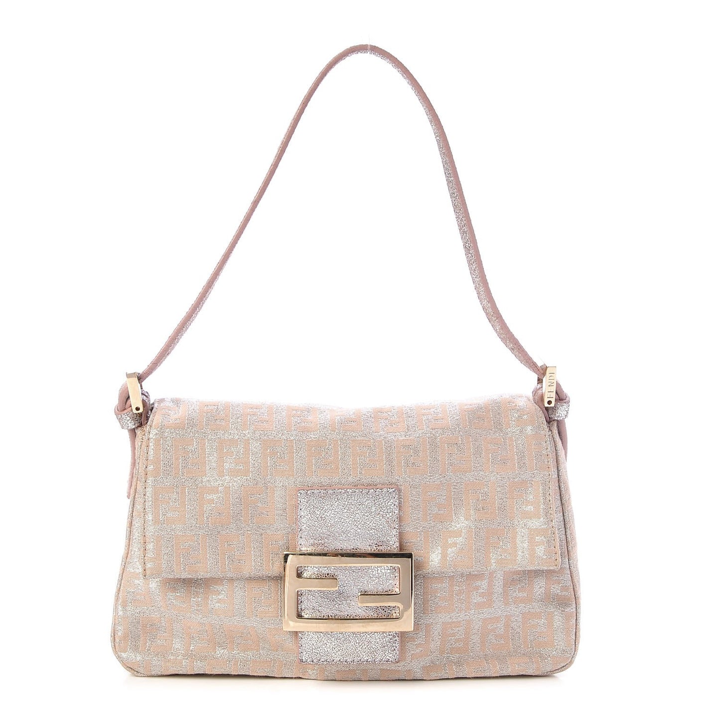 Metallic Jacquard Zucchino Suede Mini Mama Baguette Cipria Argento Grigio