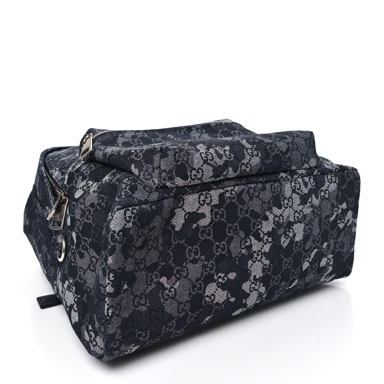 Gucci Denim Monogram Camouflage Large Backpack Blue 3 of 8