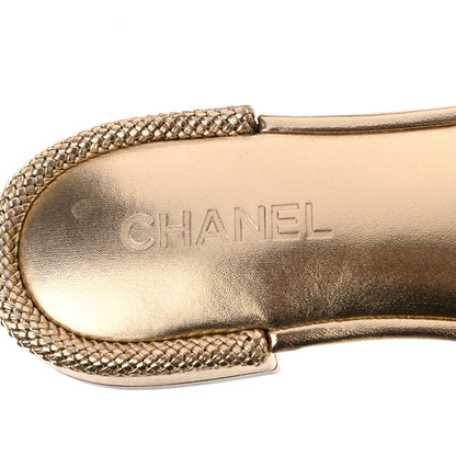Chanel Metallic Lambskin CC Braided Mules 39.5 Gold 8 of 12
