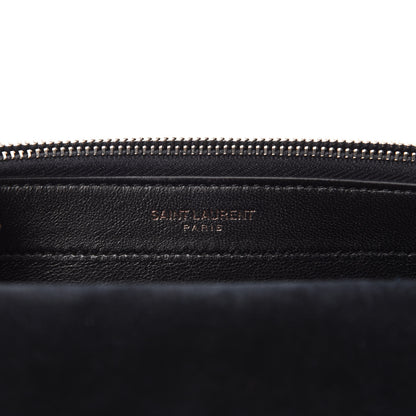 Saint Laurent Metallic Suede Classic Monogram Kate Tassel Chain Wallet Black Silver 8 of 10