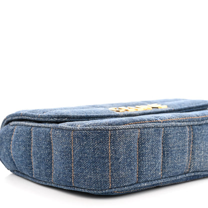 Celine Denim Matelasse Chain Shoulder Bag Blue 9 of 11