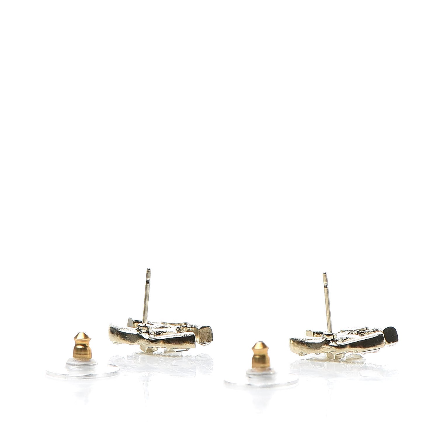Crystal Baguette CC Earrings Gold