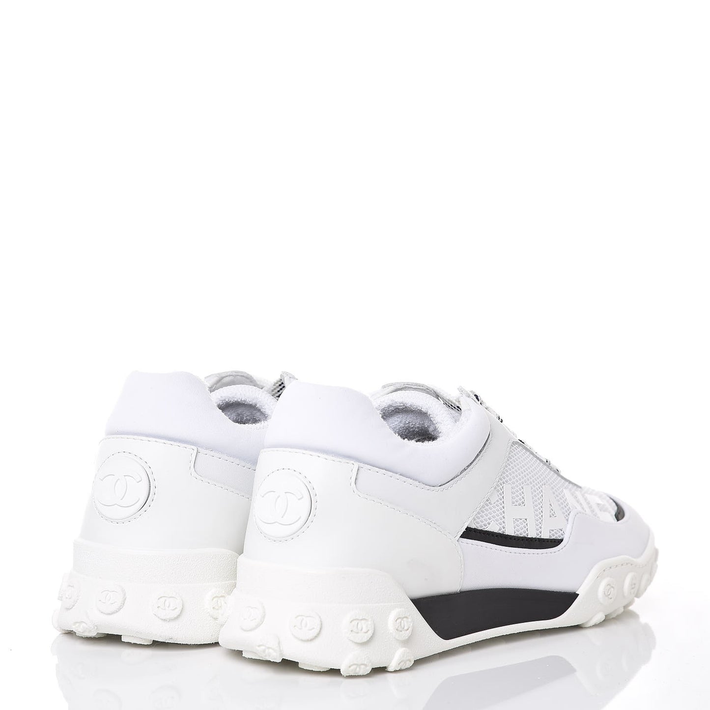 Calfskin Mesh Sneakers 38.5 White