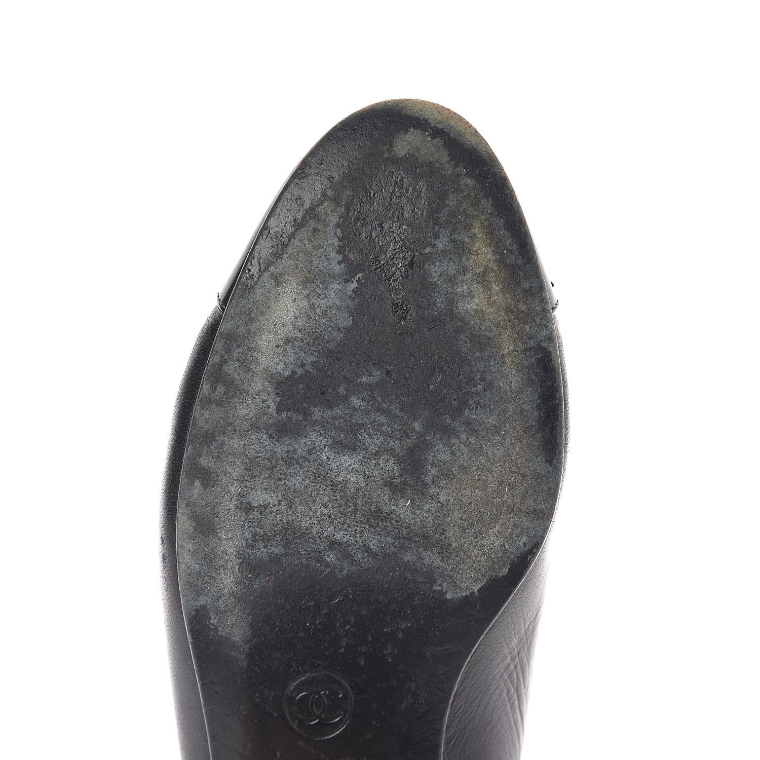 Chanel Lambskin Patent CC Cap Toe Ballerina Flats 38.5 Black 10 of 20