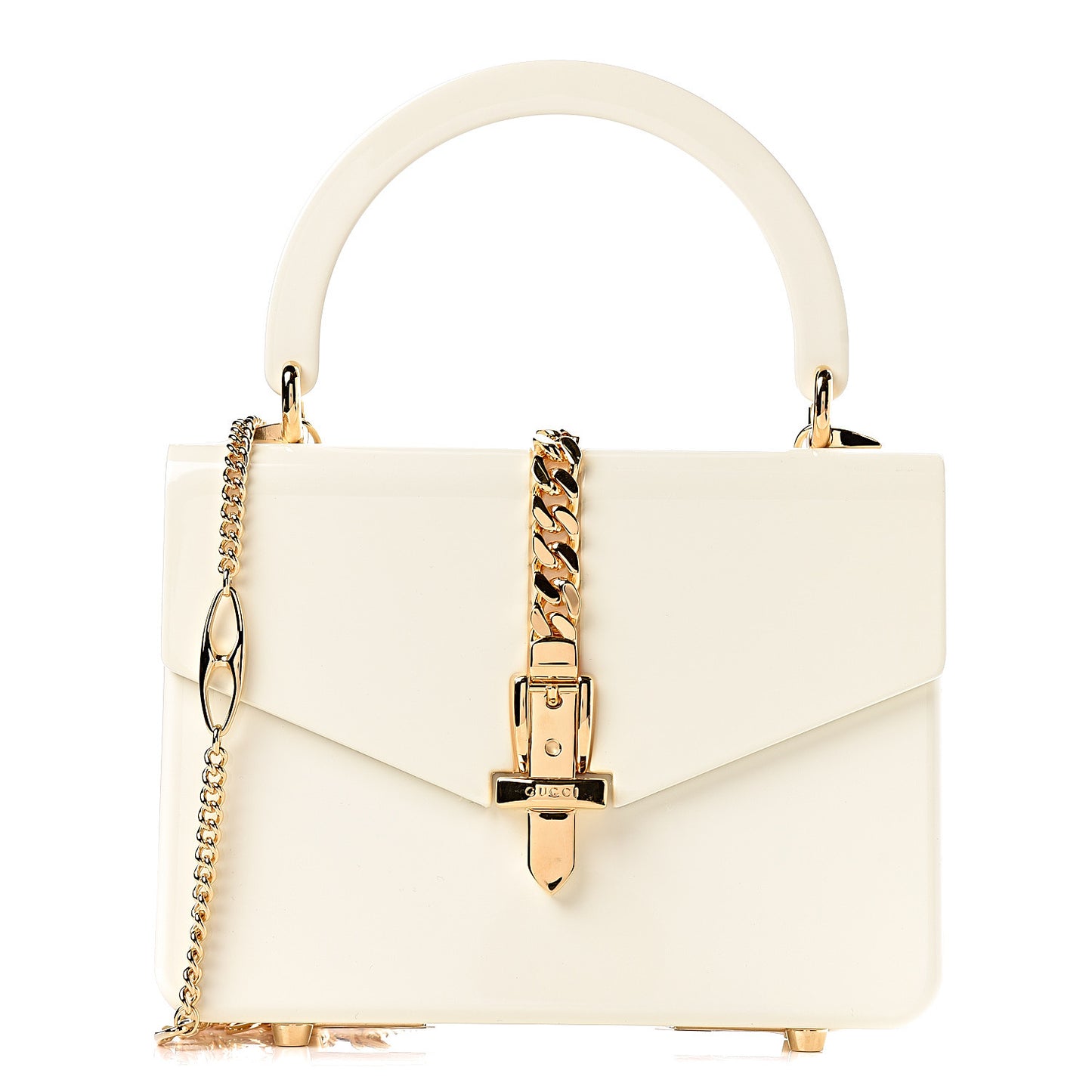 Plexiglass Mini Sylvie 1969 Top Handle Bag Ivory