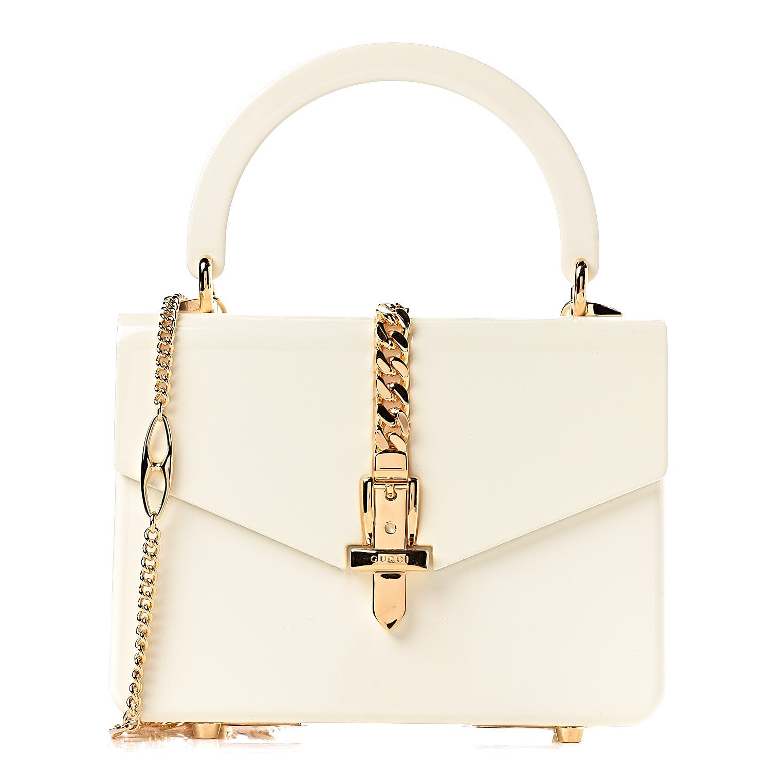 Gucci Plexiglass Mini Sylvie 1969 Top Handle Bag Ivory 1 of 11