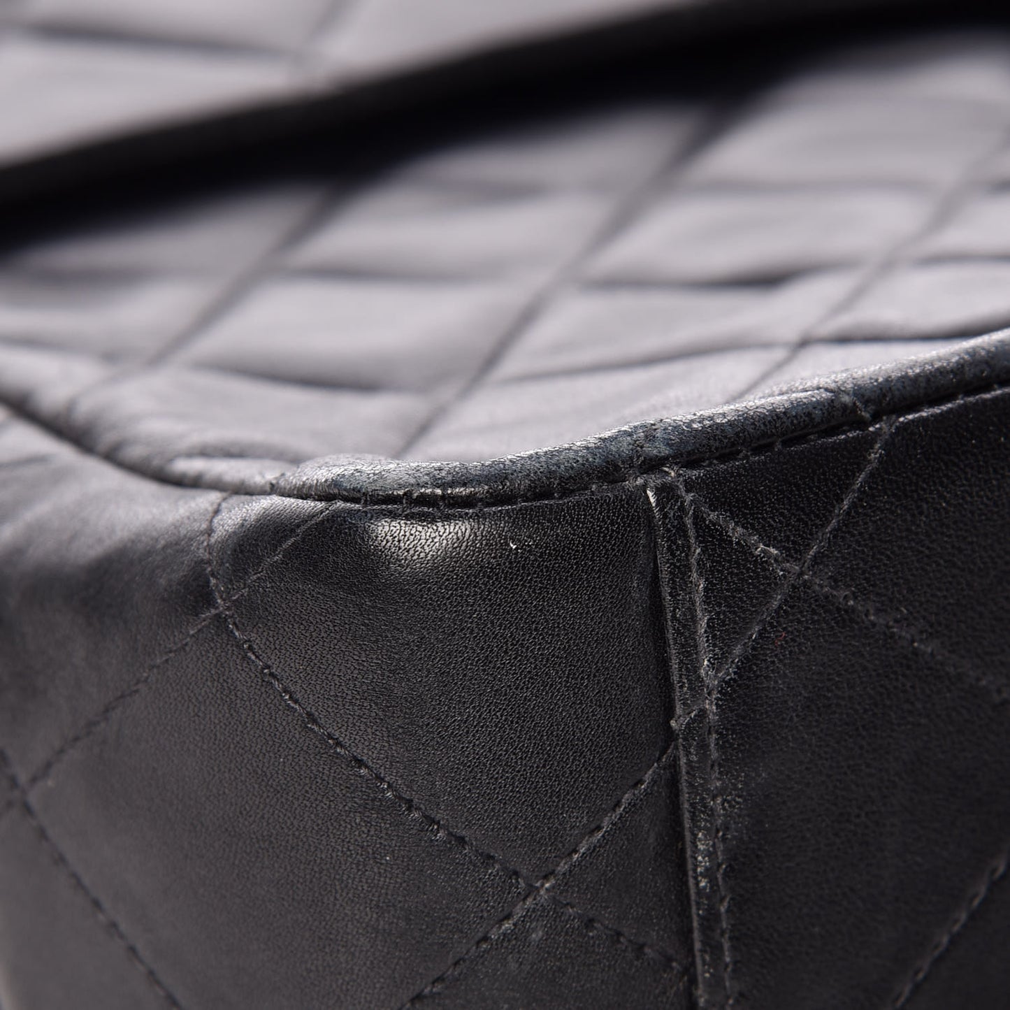 Lambskin Quilted XL Jumbo Single Flap Black
