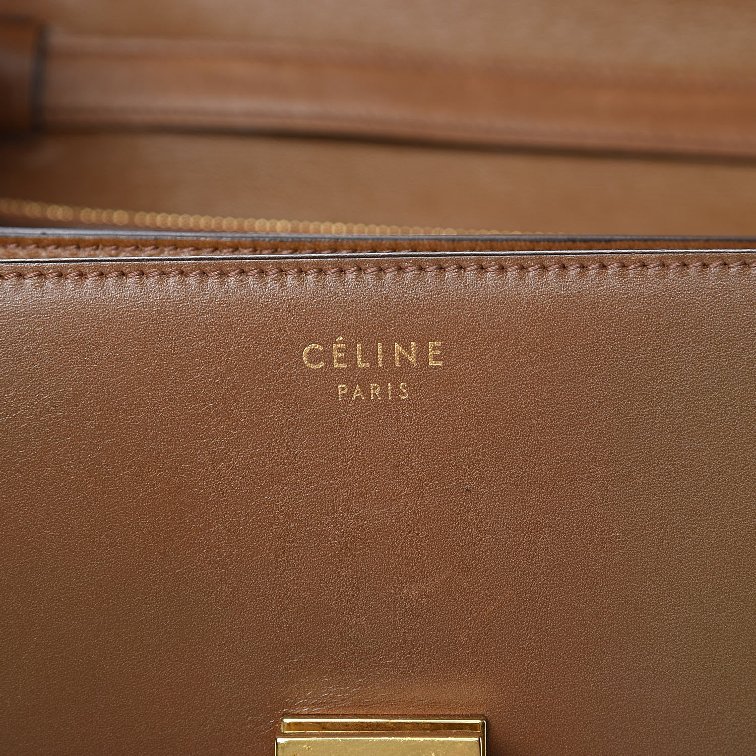 Celine Box Calfskin Medium Classic Box Flap Bag Camel 6 of 17