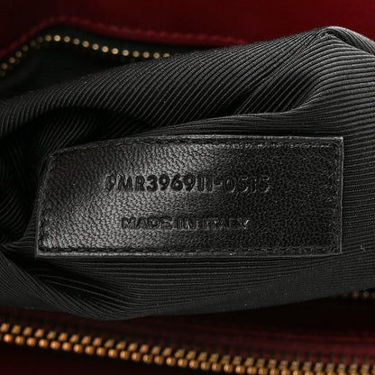 Saint Laurent Grain De Poudre Matelasse Chevron Monogram Shopping Bag Oxblood 7 of 14