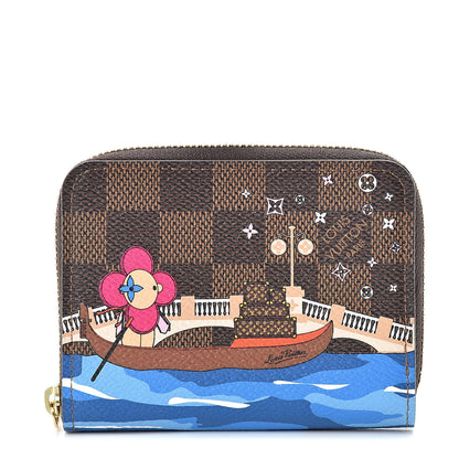 Louis Vuitton Damier Ebene 2019 Christmas Animation Zippy Coin Purse Blue 1 of 8