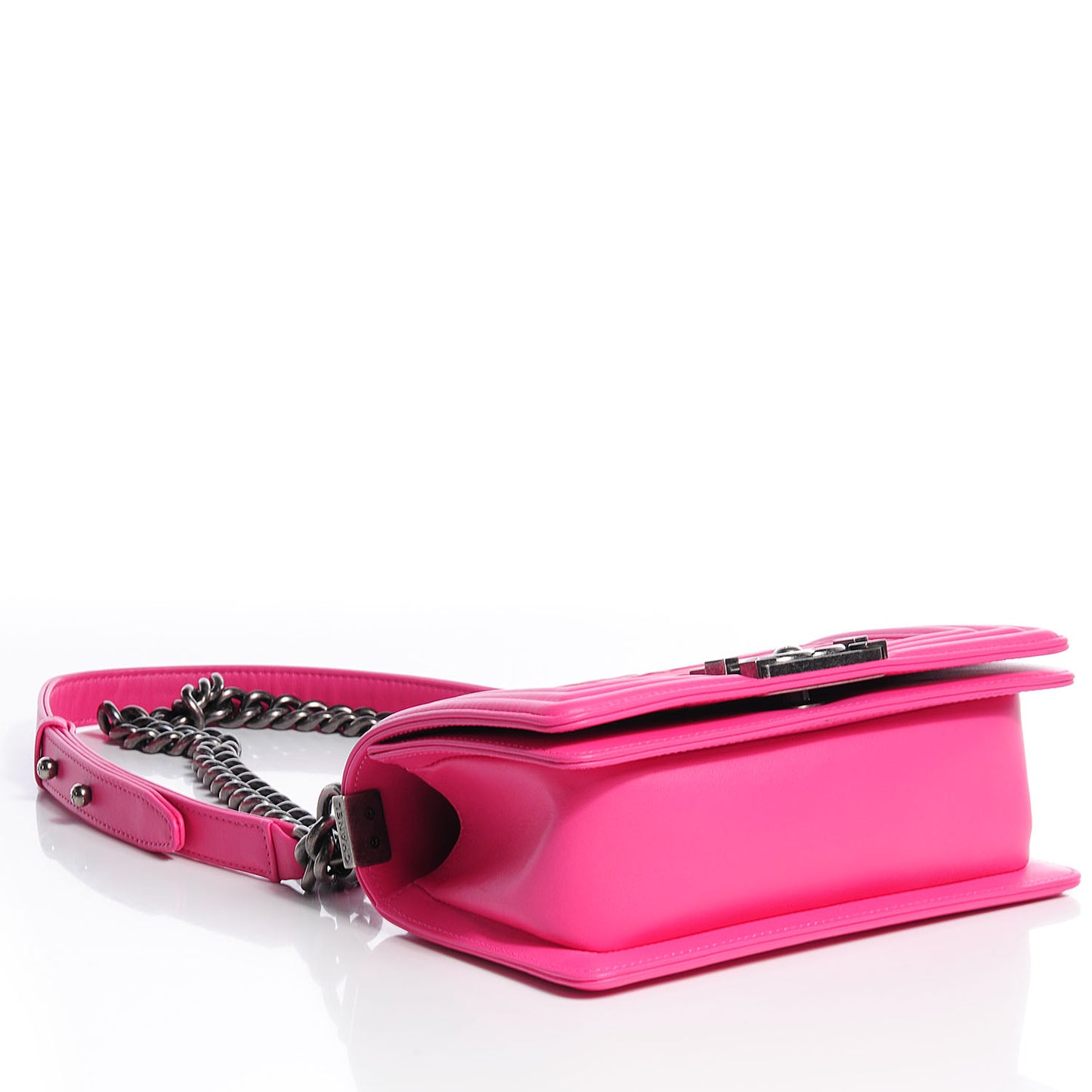 Matte Alligator Small Boy Flap Dark Pink