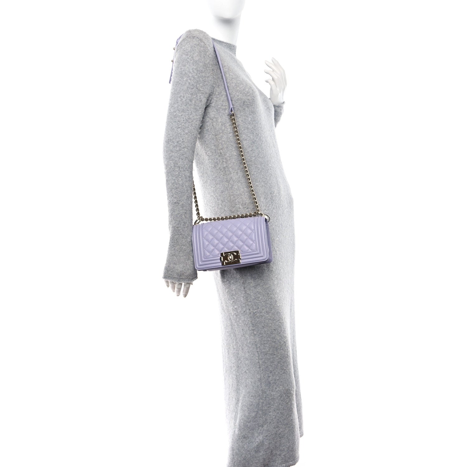 Chanel Caviar Quilted Small Boy Flap Light Purple 2 of 9