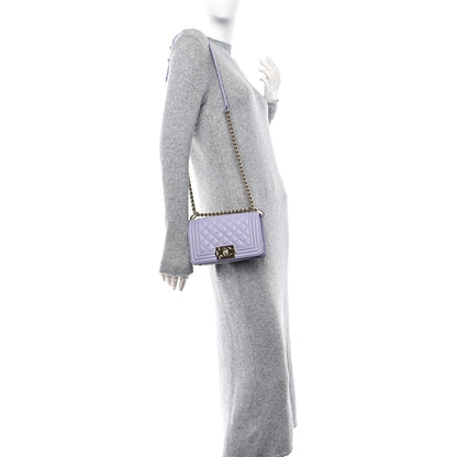 Chanel Caviar Quilted Small Boy Flap Light Purple 2 of 9