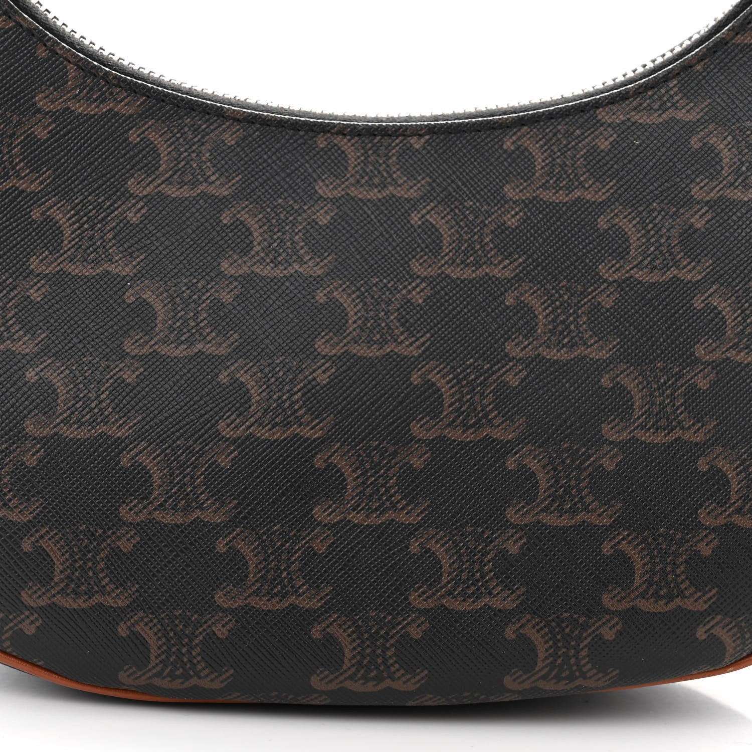 Celine Triomphe Canvas Calfskin Ava Shoulder Bag Tan 9 of 13