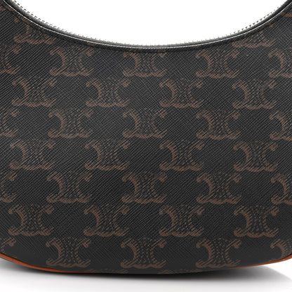 Celine Triomphe Canvas Calfskin Ava Shoulder Bag Tan 9 of 13