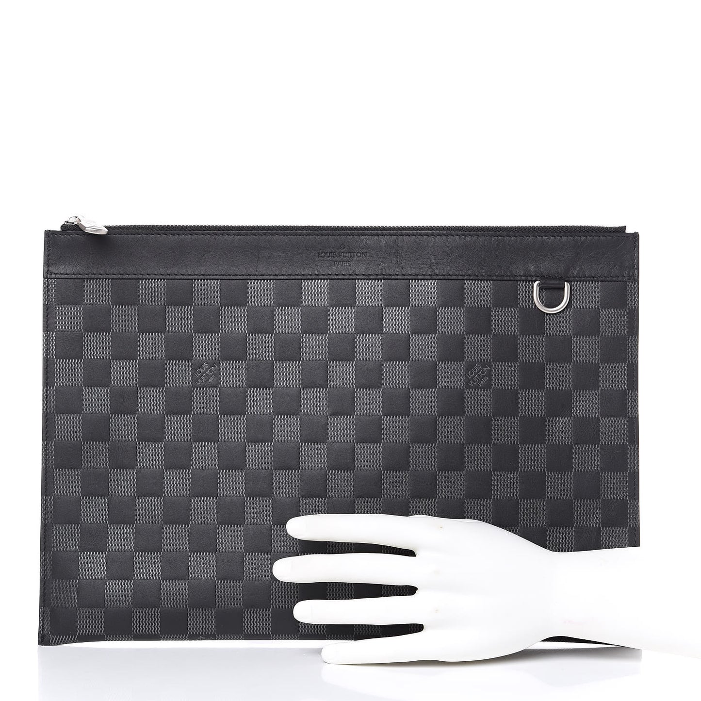 Damier Infini Discovery Pochette GM Onyx Silver