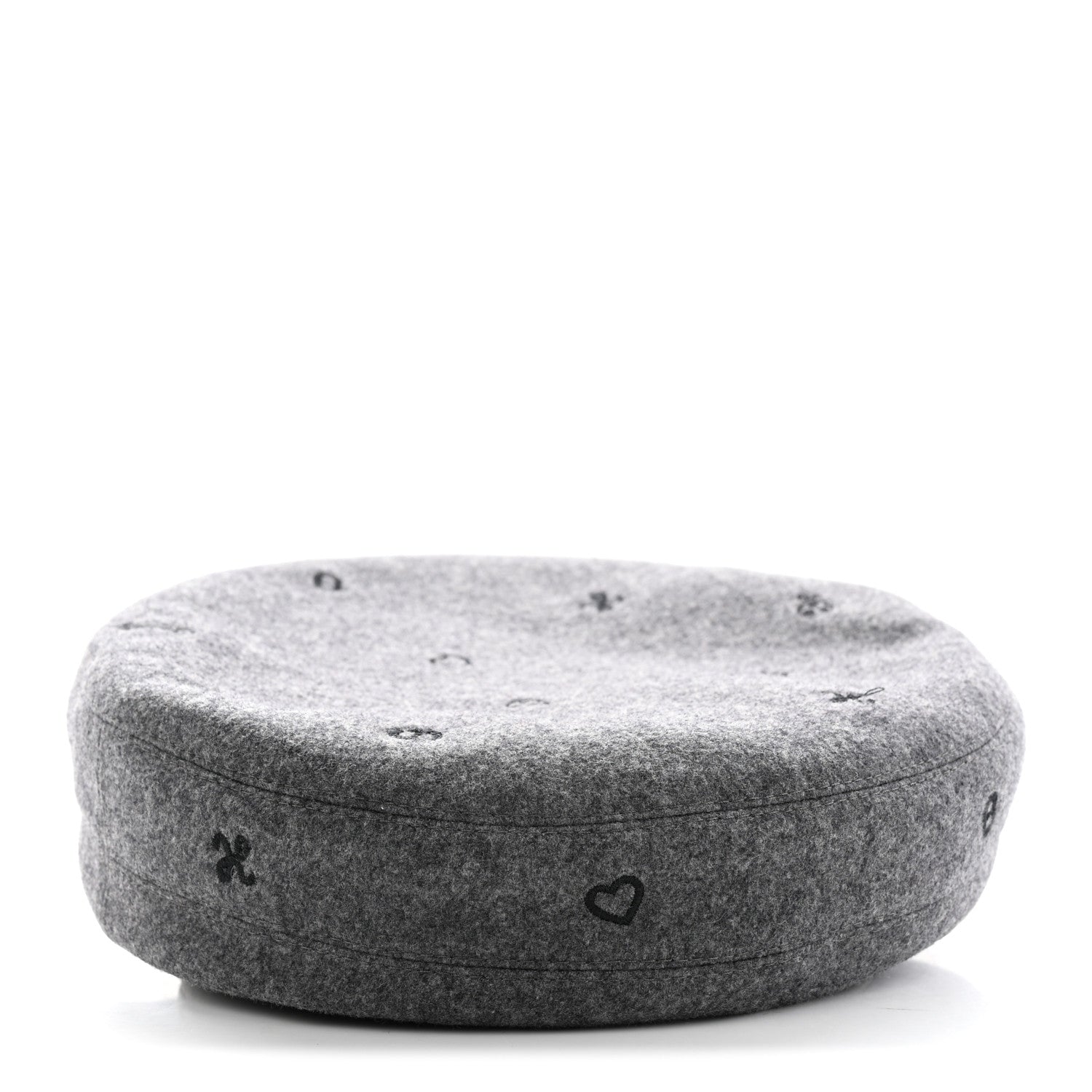 Hermes Cashmere Lambskin Saint-Honore Charms Beret 56 Charbon 6 of 12