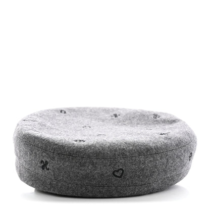 Hermes Cashmere Lambskin Saint-Honore Charms Beret 56 Charbon 6 of 12