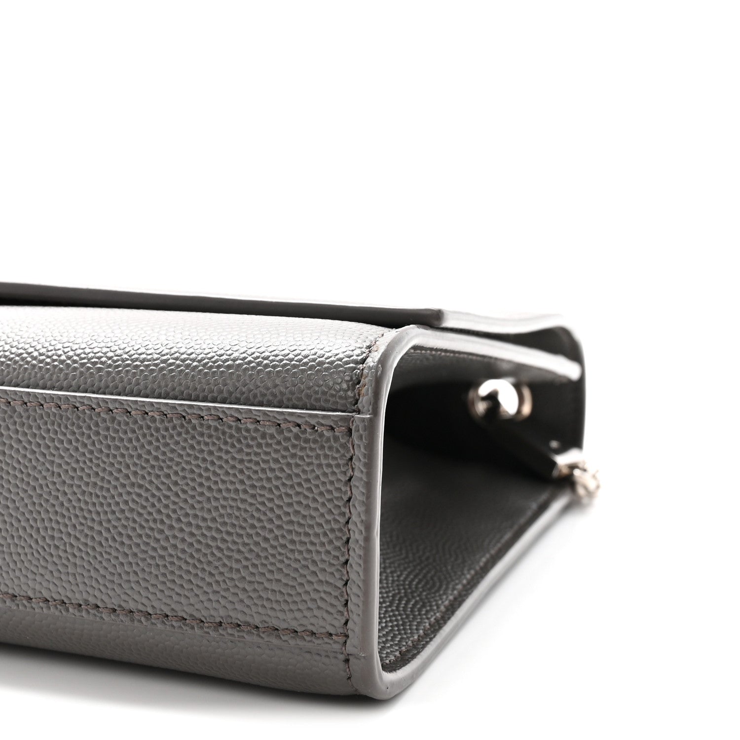 Saint Laurent Grain De Poudre Medium Classic Monogram Kate Satchel Earth Grey 8 of 8