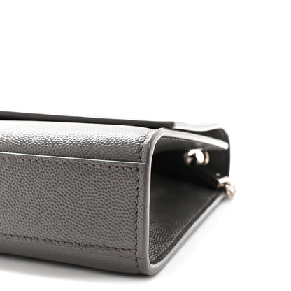 Saint Laurent Grain De Poudre Medium Classic Monogram Kate Satchel Earth Grey 8 of 8