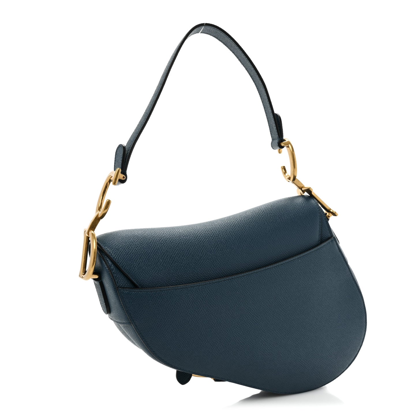 Grained Calfskin Saddle Bag Navy