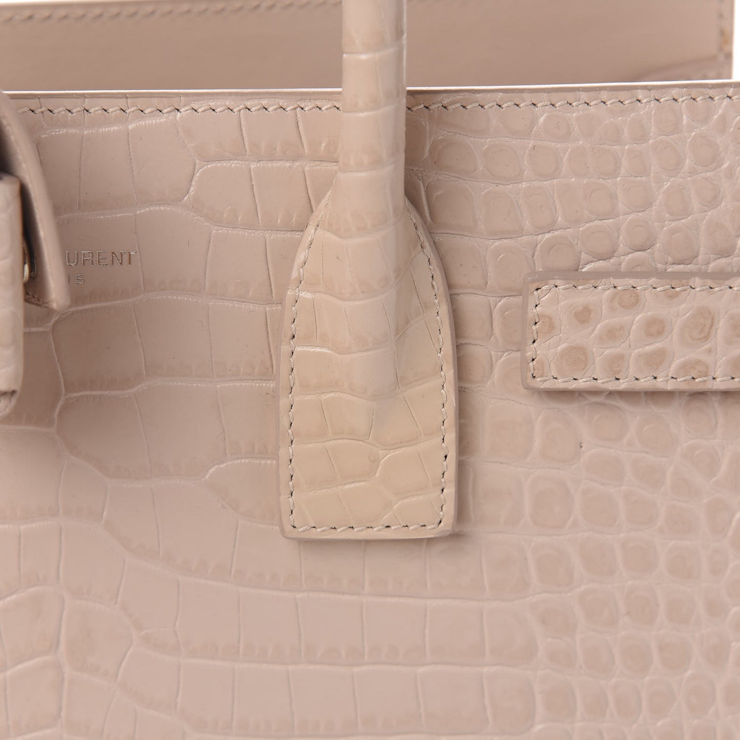 Calfskin Crocodile Embossed Baby Sac De Jour Rose Antic