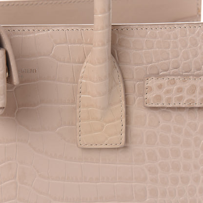 Saint Laurent Calfskin Crocodile Embossed Baby Sac De Jour Rose Antic 8 of 13