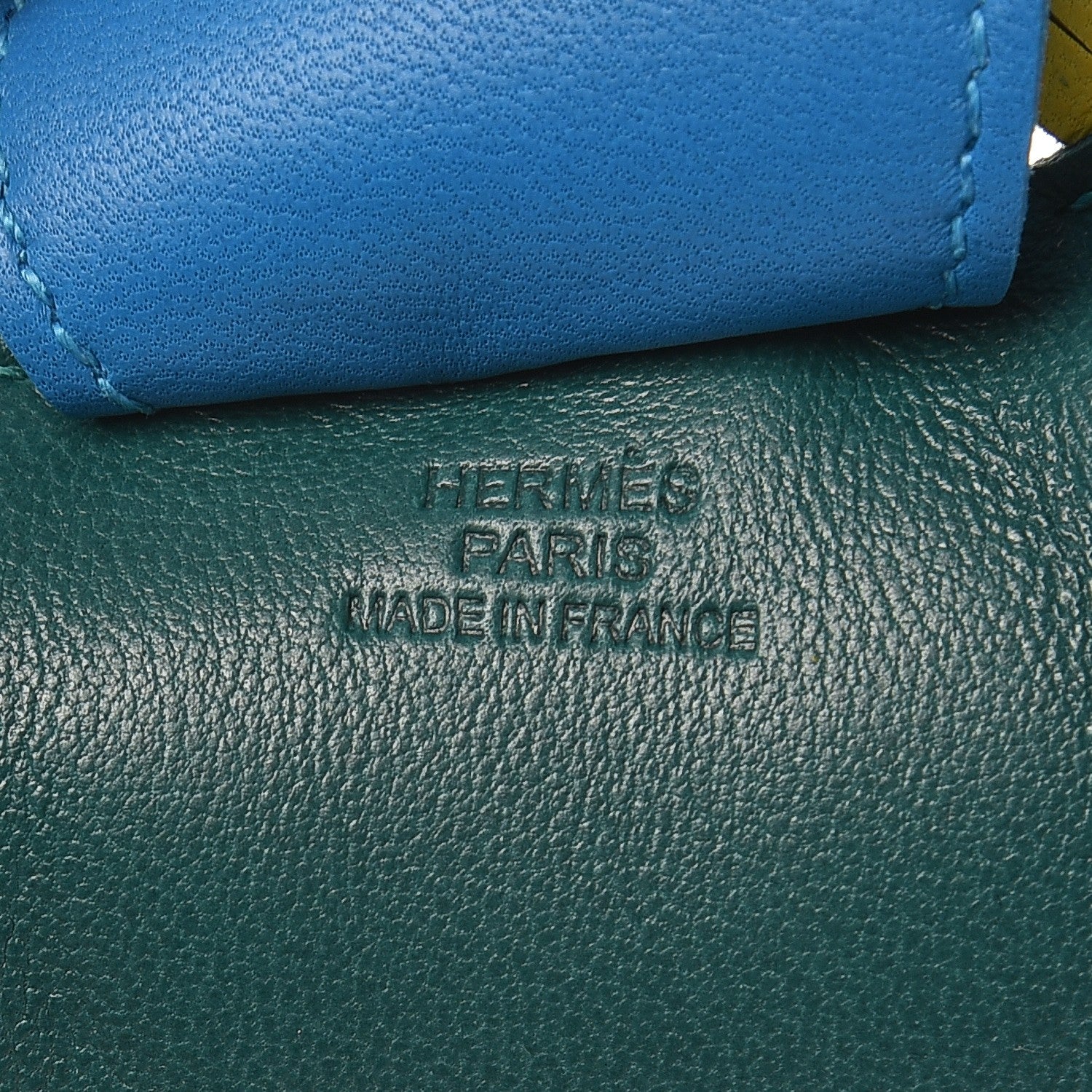 Hermes Milo Lambskin Grigri Rodeo Horse Bag Charm GM Malachite Bleu Zanzibar Lime 3 of 4