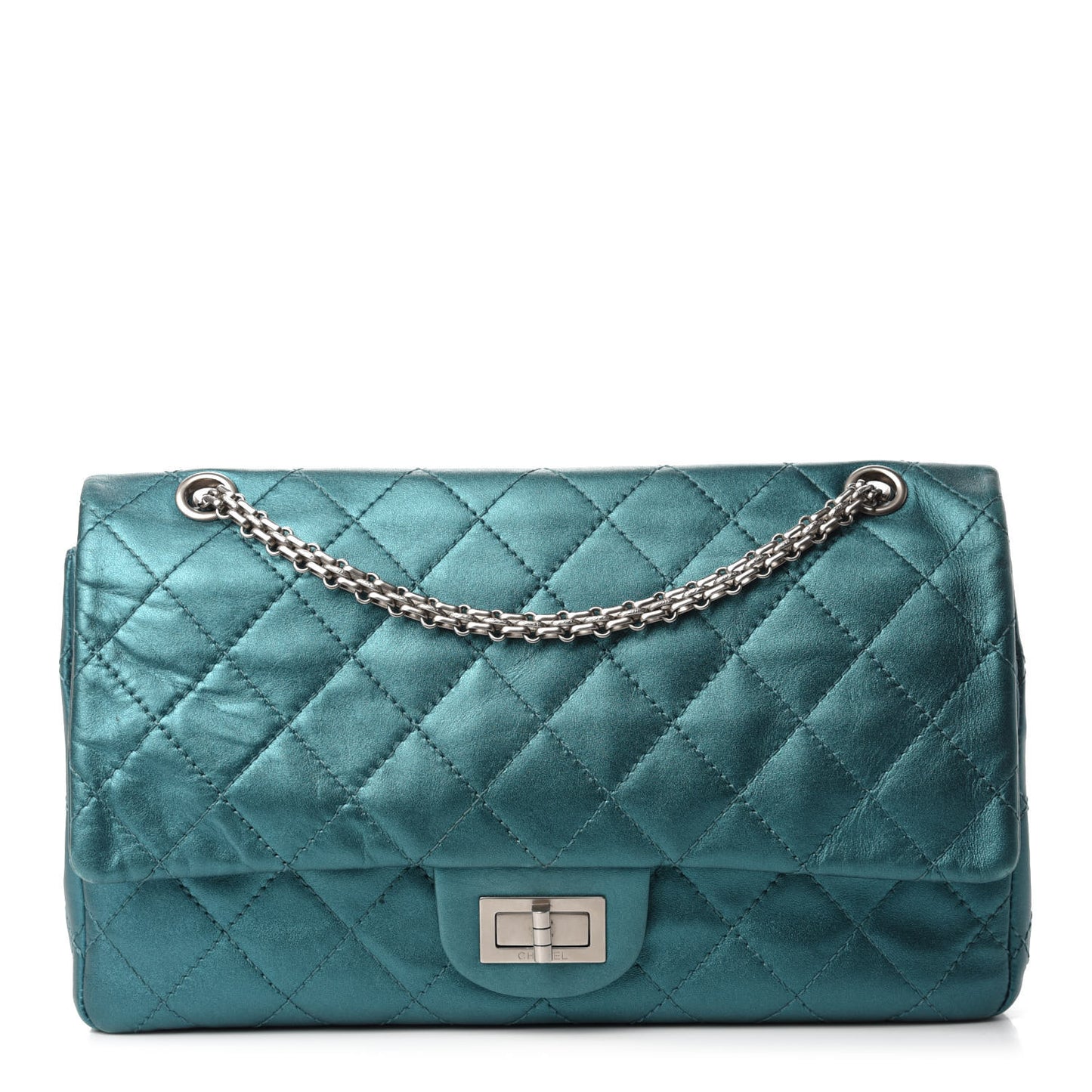 Metallic Calfskin Quilted 2.55 Reissue 227 Flap Turquoise