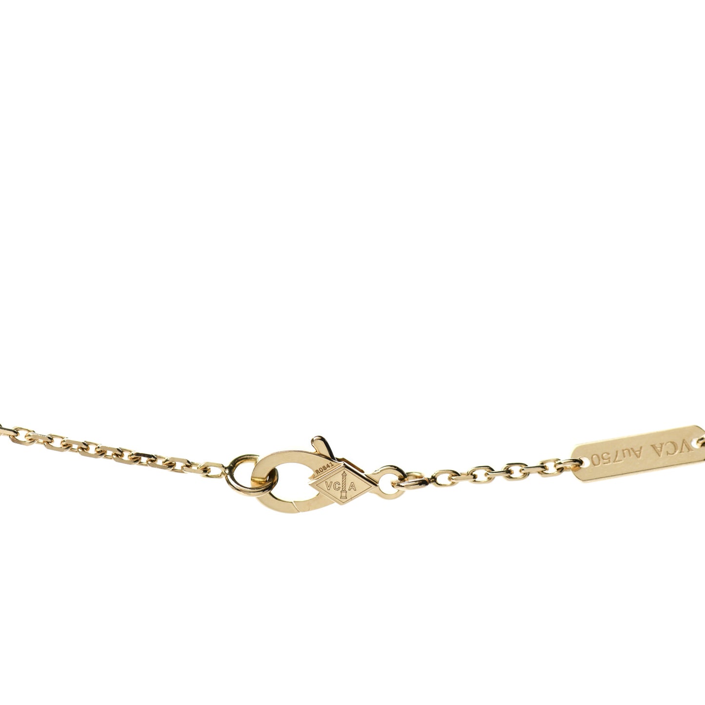 18K Yellow Gold Mother of Pearl Vintage Alhambra Pendant Necklace