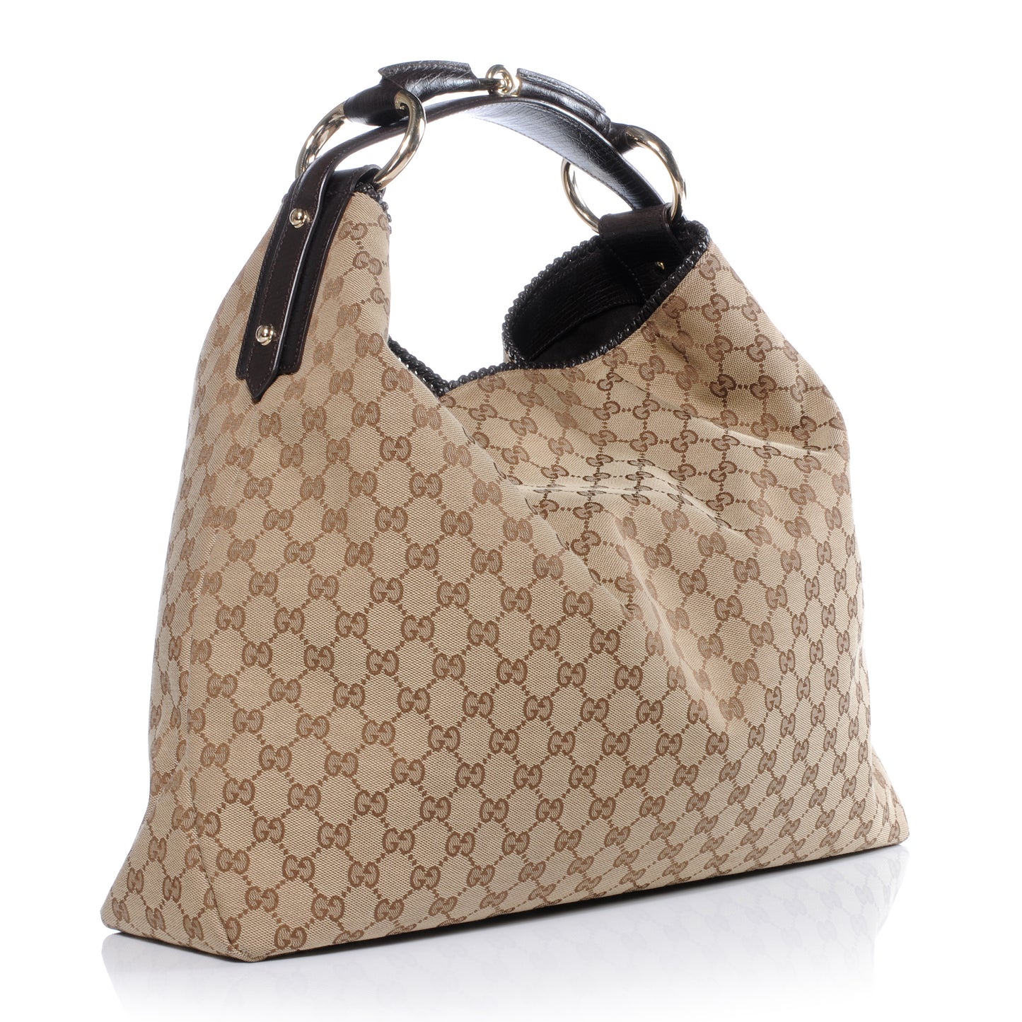Monogram Large Horsebit Chain Hobo Ebony