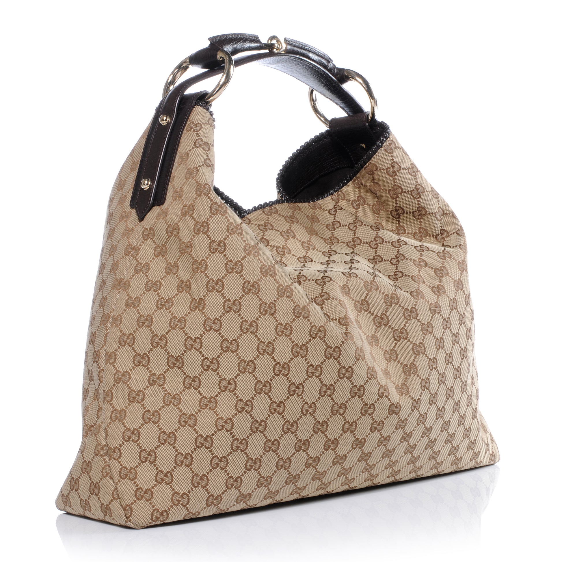 Gucci Monogram Large Horsebit Chain Hobo Ebony 3 of 9