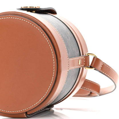 Celine Calfskin Triomphe Canvas Medium Tambour Bag Tan 9 of 9