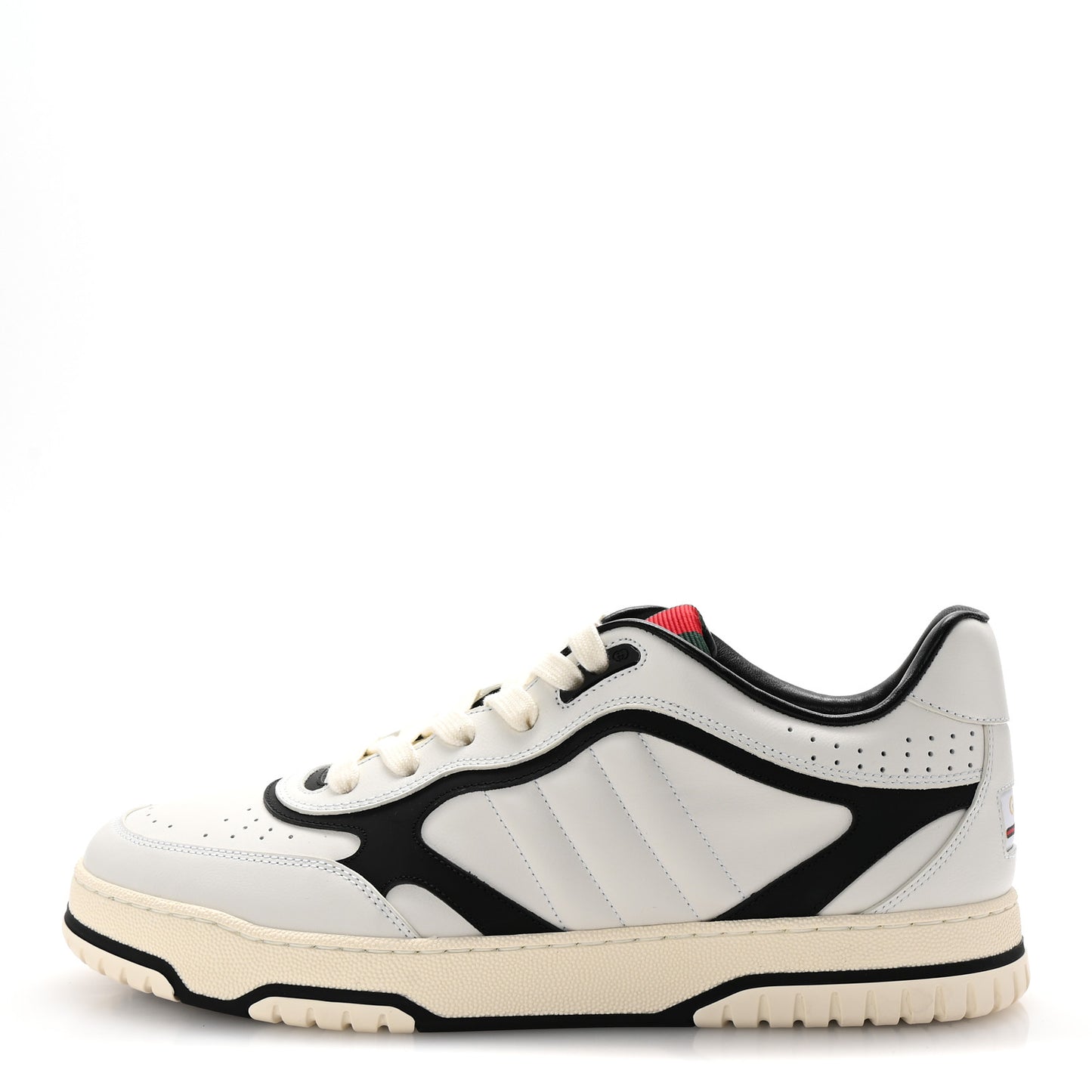 Calfskin Mens Re-Web Sneakers 10.5 Black White