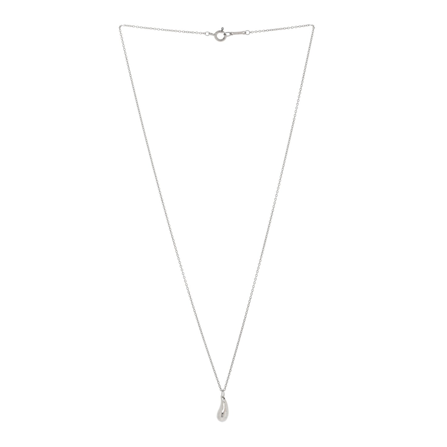 Sterling Silver 12mm Elsa Peretti Teardrop Pendant Necklace