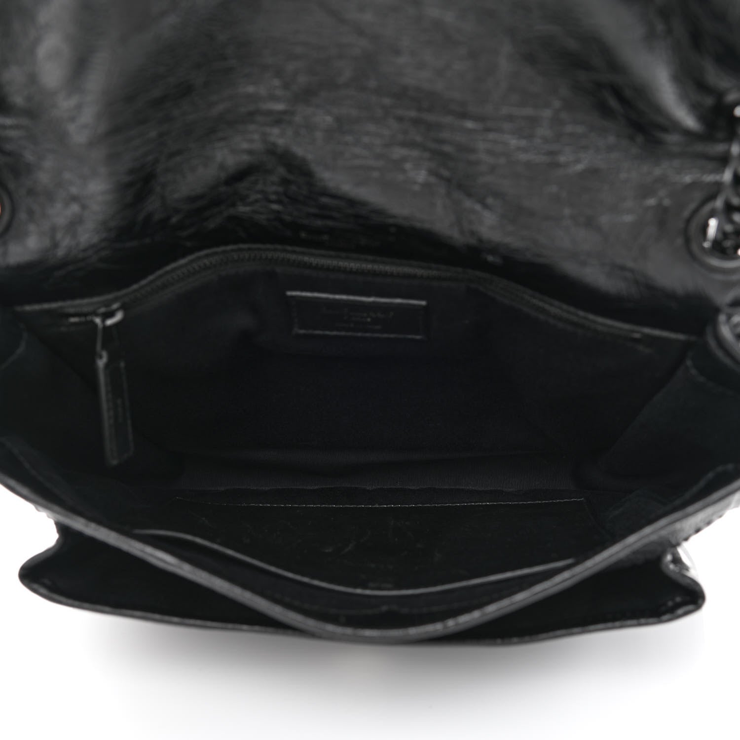 Saint Laurent Crinkled Calfskin Matelasse Monogram Medium Niki Chain Satchel Black 5 of 9