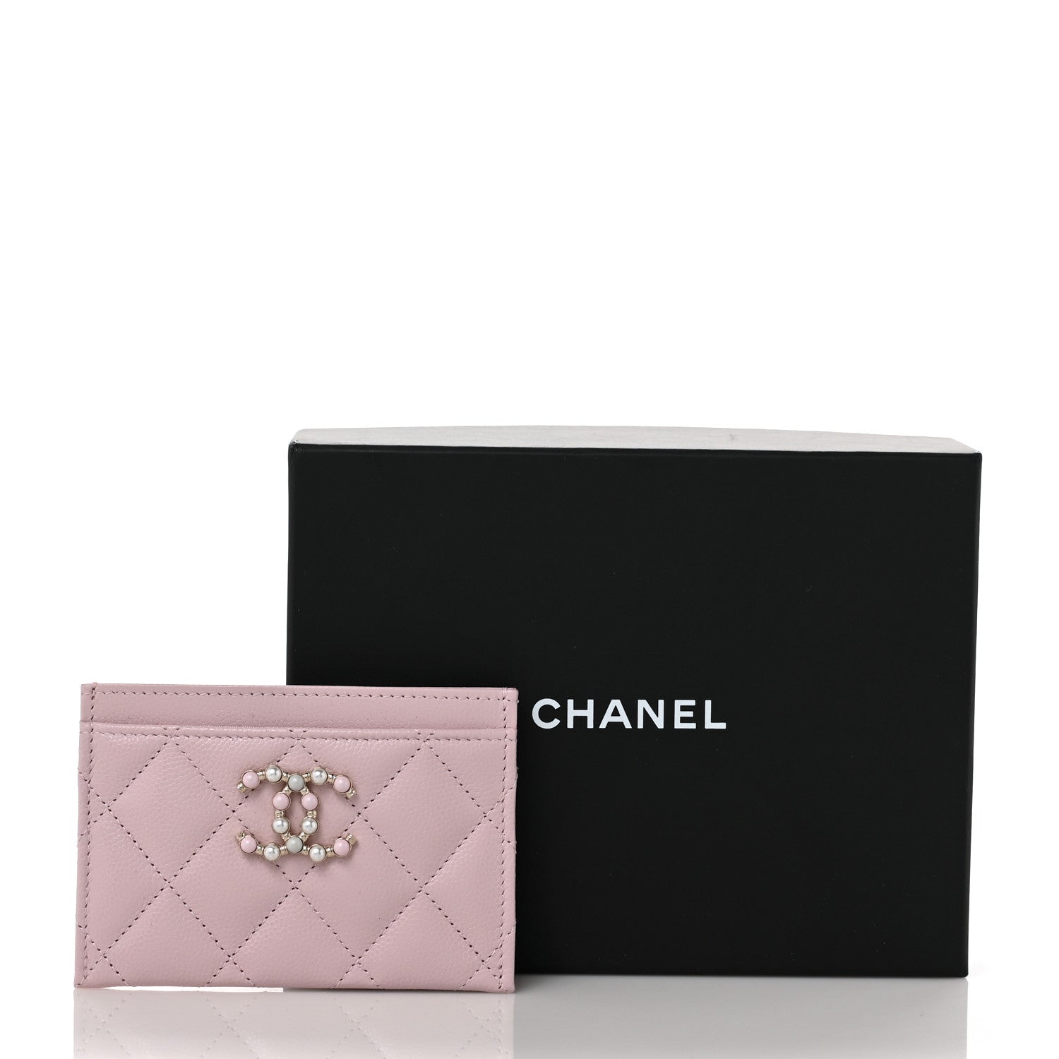 Chanel Caviar Pearl Quilted Coco Candy Card Holder Pink 10 of 10