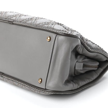 Chanel Calfskin Quilted Stitch Triptych Tote Grey 7 of 10