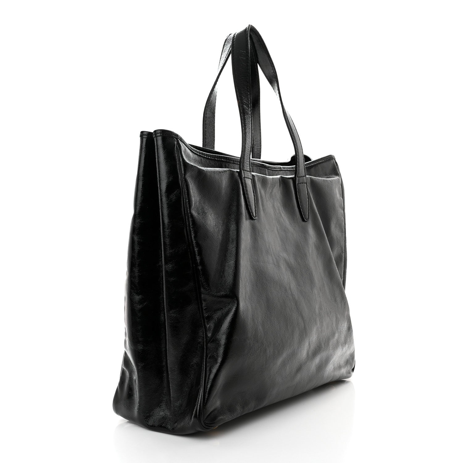 Saint Laurent Textured Patent Small Y-Mail Tote Black 2 of 9