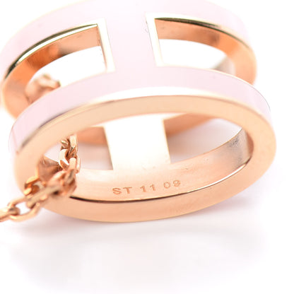 Hermes Lacquered Rose Gold Pop H Pendant Necklace Rose Dragee 6 of 6