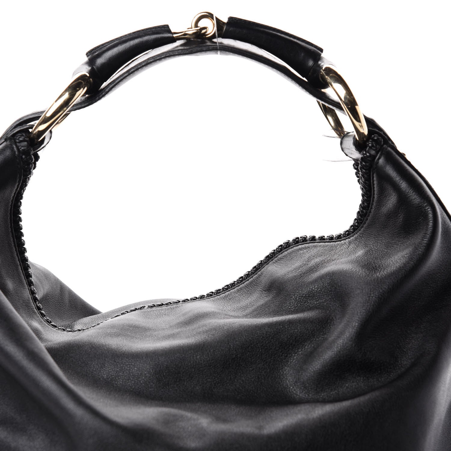 Gucci Calfskin Large Horsebit Chain Hobo Black 12 of 12