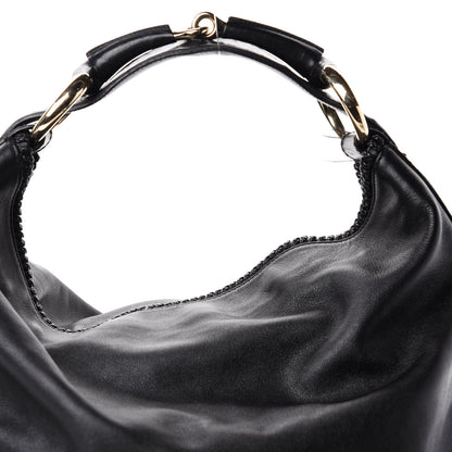 Gucci Calfskin Large Horsebit Chain Hobo Black 12 of 12