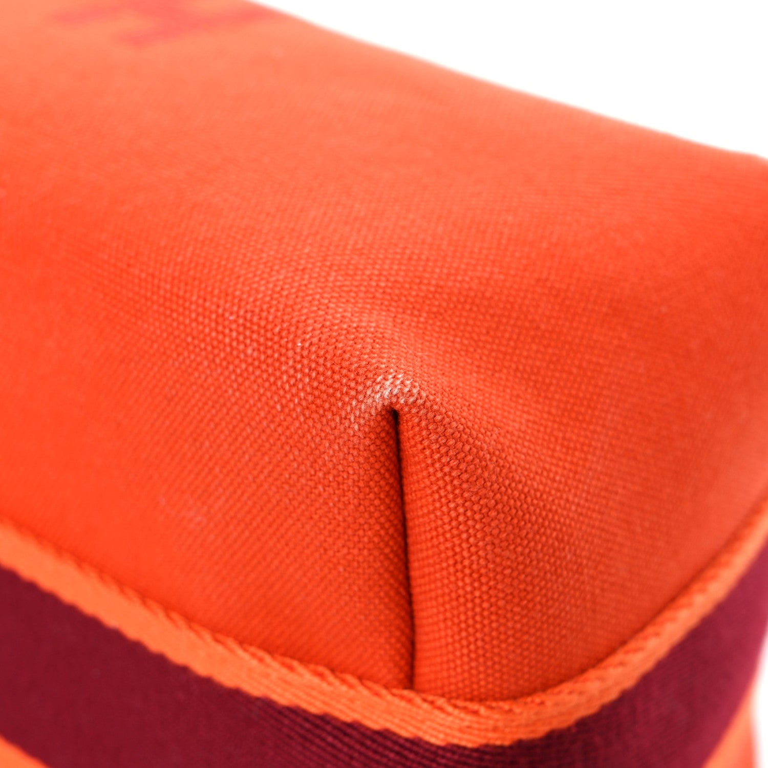 Hermes Canvas Small Bride-A-Brac Pouch Orange Burgundy 9 of 12
