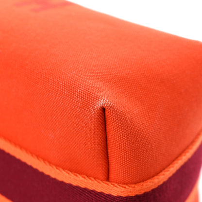 Hermes Canvas Small Bride-A-Brac Pouch Orange Burgundy 9 of 12