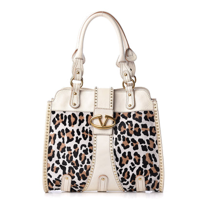 Valentino Garavani Calf Hair Leopard Large Tote Bag White 1 of 12